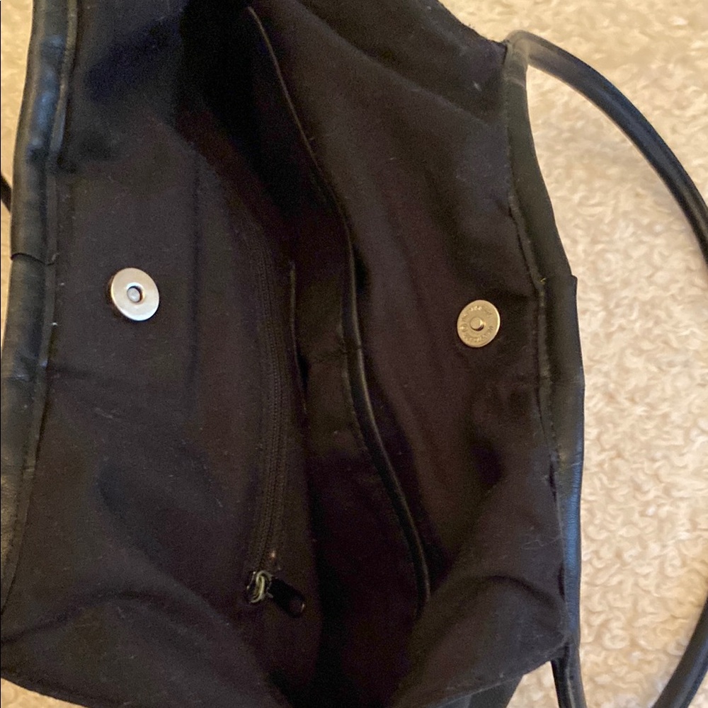 Black Slouchy Shoulder Bag with Rounded Handles - Picture 5 of 5